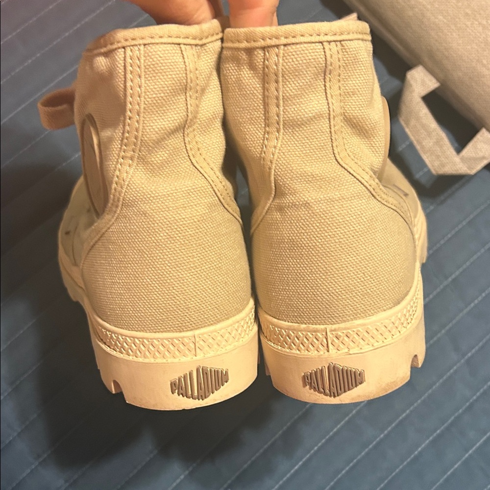 Palladium Light Tan Canvas High-Tops - Picture 6 of 7